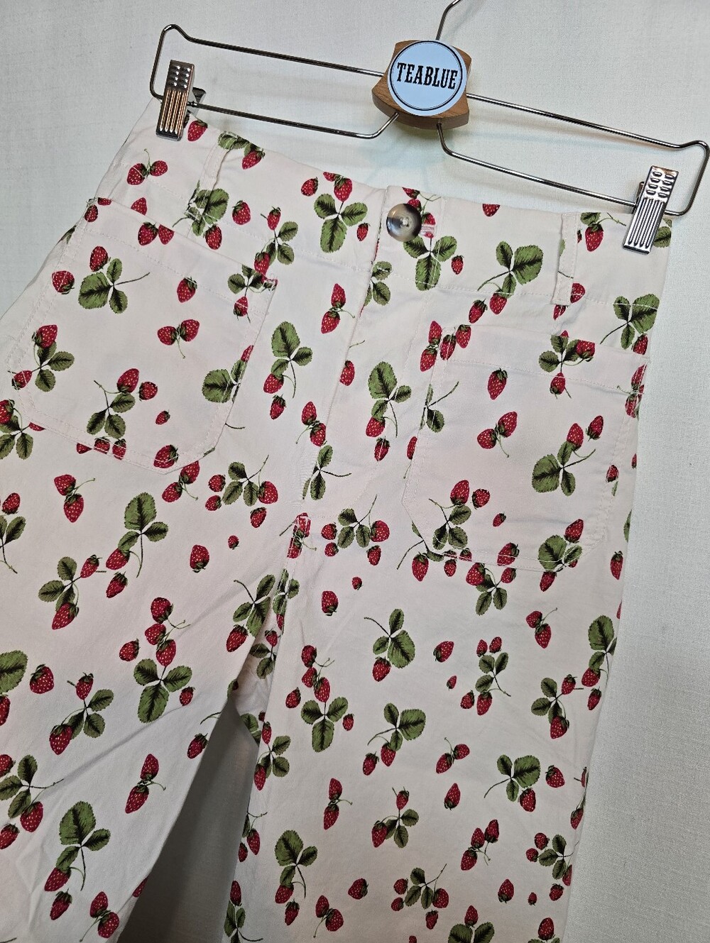 Maeve Colette Linen Pants Crop Wide Leg Strawberries 28 - Picture 8 of 14